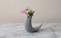 Crescent Moon Flower Vase | Unique Circular Desk Ornament