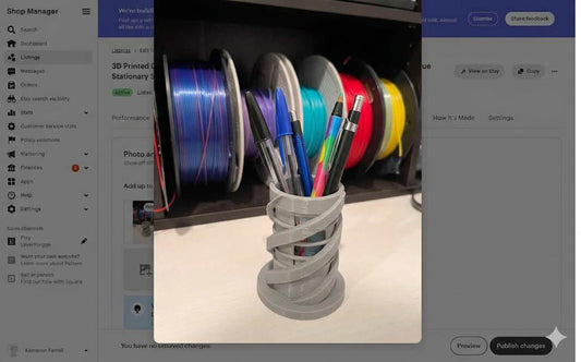 3D Printed Geometric Desk Organizer – Modern PLA Pencil Cup Holder